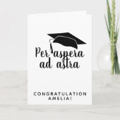 Afstuderen Pet per aspera en astra Kaart (Voorkant)