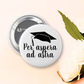 Afstuderen Pet per aspera en astra Ronde Button 5,7 Cm