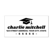 Afstuderen pet retro lettertype vet retouradres rubberstempel (Afrduk)