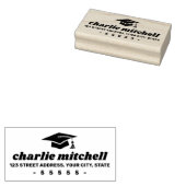 Afstuderen pet retro lettertype vet retouradres rubberstempel (Gestempeld)