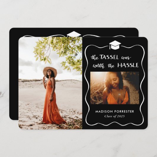 Afstuderen Pet Script Tassel was het gedoe waard Kaart (Voorkant / Achterkant)