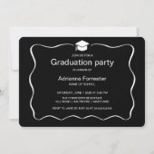 Afstuderen Pet Script Zwart Minimal Photo Collage Kaart (Achterkant)