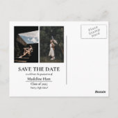 Afstuderen Pet | Sla de datum Afstudeerder fotocol Briefkaart (Achterkant)