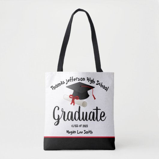 Afstuderen Pet Tassel & Scroll Tote Bag (Voorkant)