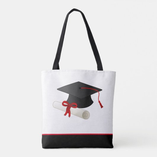 Afstuderen Pet Tassel & Scroll Tote Bag (Achterkant)