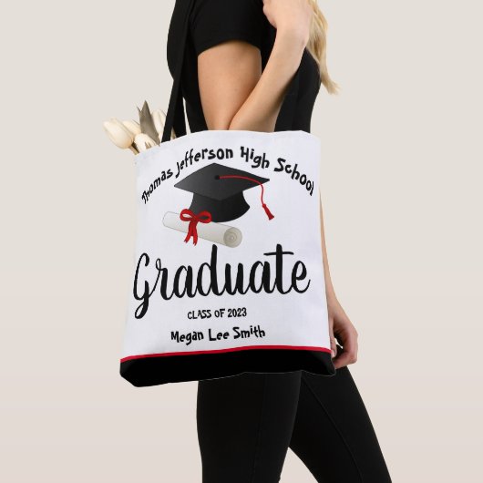 Afstuderen Pet Tassel & Scroll Tote Bag (Dichtbij)
