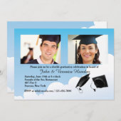 Afstuderen Pet Toss Fotouitnodiging Kaart (Voorkant / Achterkant)