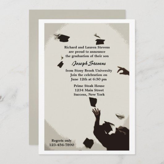 Afstuderen Pet Toss Kaart (Voorkant / Achterkant)