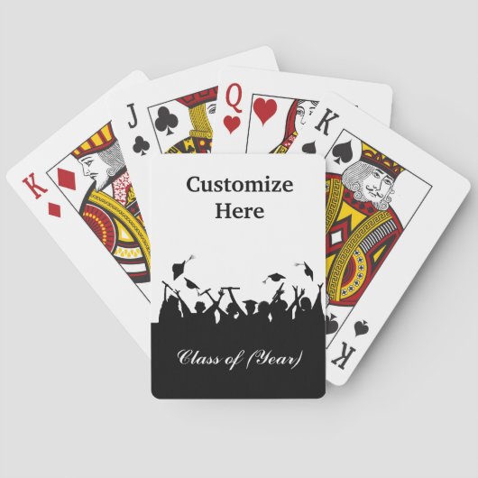 Afstuderen Pet Toss Silhouette-kaarten Pokerkaarten (Achterkant)