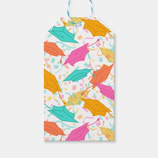 Afstuderen Pet Toss (Tropisch) Cadeaulabel (Voorkant)