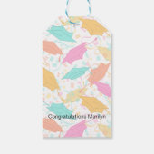 Afstuderen Pet Toss (Tropisch) Cadeaulabel (Achterkant)
