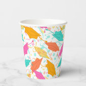 Afstuderen Pet Toss (Tropisch) Papieren Bekers (Achterkant)