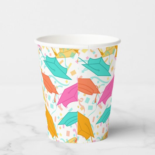 Afstuderen Pet Toss (Tropisch) Papieren Bekers (Rechts)