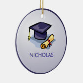 Afstuderen Pet Verleden Cadeau Toekomst op Blauw Keramisch Ornament (Rechts)