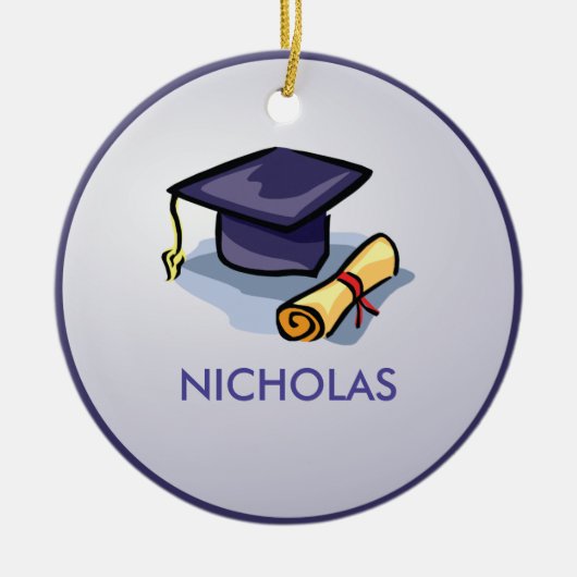 Afstuderen Pet Verleden Cadeau Toekomst op Blauw Keramisch Ornament (Voorkant)