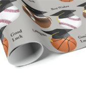 Afstuderen Pet Voetbal Basketbal Football Congrats Cadeaupapier (Rol Hoek)