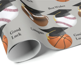 Afstuderen Pet Voetbal Basketbal Football Congrats Cadeaupapier