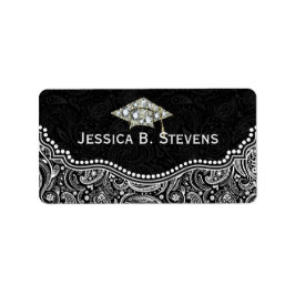 Afstuderen Pet zwart/wit Etiket