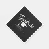 Afstuderen Pet Zwart Wit Naam Klasse van Servet (Hoek)