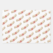 Afstuderen Petten Diploma's en medailles Patroon Inpakpapier Vel (Voorkant 3)