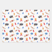 Afstuderen Petten Diploma's en medailles Patroon Inpakpapier Vel (Voorkant)