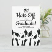 Afstuderen Petten van Afstudeerder Foto Kaart (Staand voorkant)