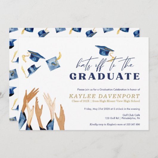 Afstuderen Petten van waterverf petten patroon (Voorkant / Achterkant)