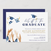 Afstuderen Petten waterverf petten Uitnodiging (Voorkant / Achterkant)