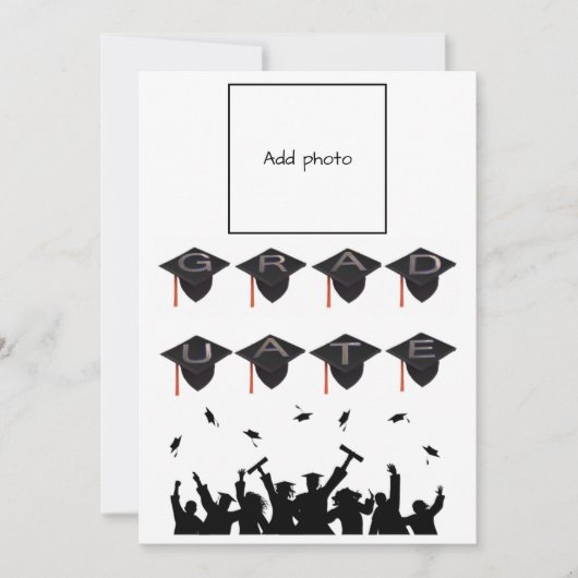 Afstuderen Petten - Zwarte Photo Card White Feestdagenkaart (Voorkant)