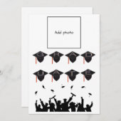 Afstuderen Petten - Zwarte Photo Card White Feestdagenkaart (Voorkant / Achterkant)