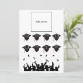 Afstuderen Petten - Zwarte Photo Card White Feestdagenkaart (Staand voorkant)
