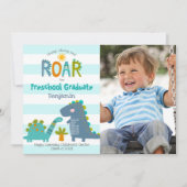 Afstuderen Peuterschool Foto Dinosaurussen Boy Sch Aankondiging (Voorkant)