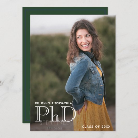 Afstuderen PhD Aankondiging Foto: White Green (Voorkant / Achterkant)