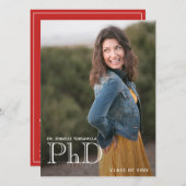 Afstuderen PhD Aankondiging Foto White Red (Voorkant / Achterkant)