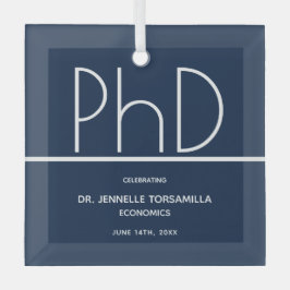 Afstuderen PhD-graad Blue Keepomwille Glas Ornament