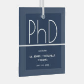 Afstuderen PhD-graad Blue Keepomwille Glas Ornament (Voorkant Rechts)