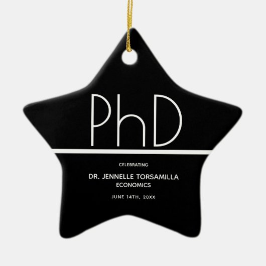 Afstuderen PhD-graad zwart toetsenbord Keramisch Ornament (Voorkant)