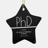 Afstuderen PhD-graad zwart toetsenbord Keramisch Ornament (Links)