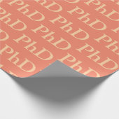 Afstuderen PhD Oranje gradenpatroon Cadeaupapier (Hoek)