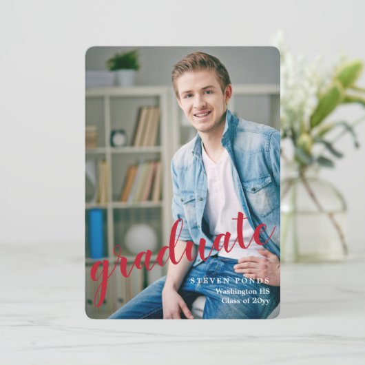 Afstuderen Photo Afstuderen Aankondiging (Staand voorkant)