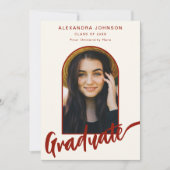 Afstuderen Photo Arch Modern gebrand Oranje script Aankondiging (Voorkant)