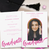 Afstuderen Photo Arch Modern Pink Script Aankondiging