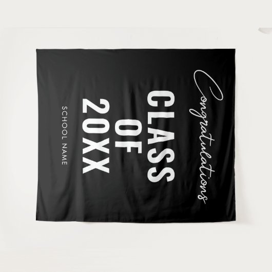 Afstuderen Photo Backdrop Afstuderen Decor Black Wandkleed (Voorkant (horizontaal))