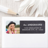 Afstuderen Photo Black Chalkboard Return-adres Etiket (Insitu)
