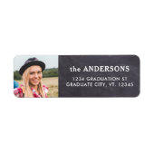 Afstuderen Photo Black Chalkboard Return-adres Etiket (Voorkant)