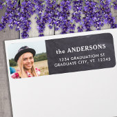 Afstuderen Photo Black Chalkboard Return-adres Etiket