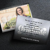 Afstuderen Photo Black Script Announcement Kaart