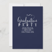 Afstuderen Photo Calligraphy Script Navy Blue Kaart (Achterkant)