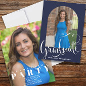 Afstuderen Photo Calligraphy Script Navy Blue Kaart
