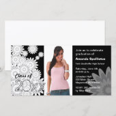 Afstuderen Photo Card White Flower (Voorkant / Achterkant)